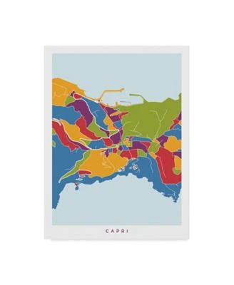 Michael Tompsett Capri Italy City Street Map Canvas Art