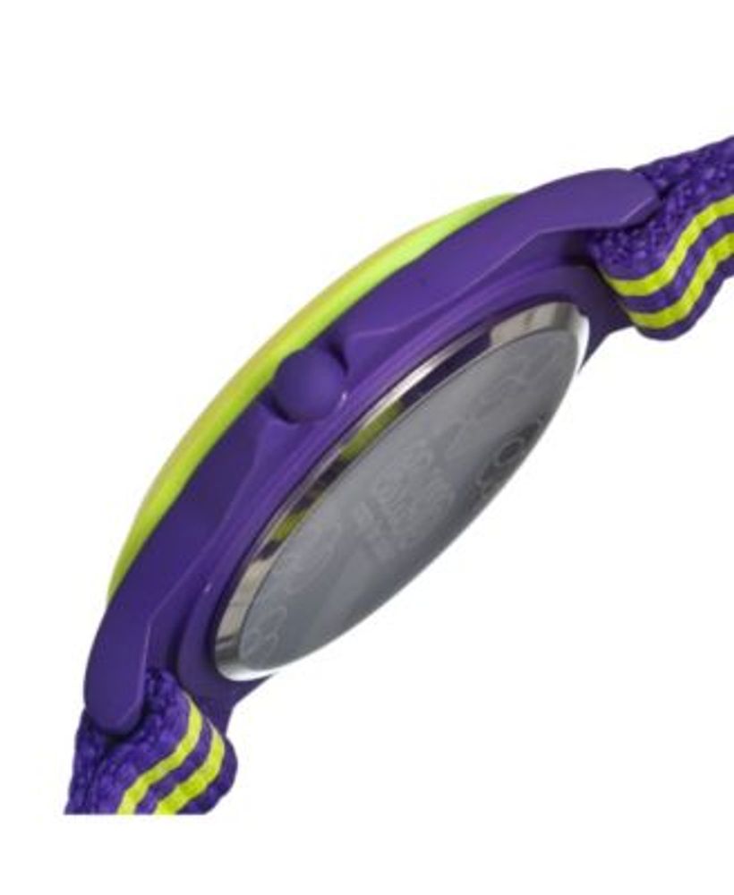 Unisex Carnival Purple, Lime Nylon Strap Watch 39mm