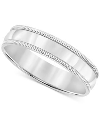 Men's Milgrain Edge Wedding Band 18k Gold-Plated Sterling Silver (Also Silver)