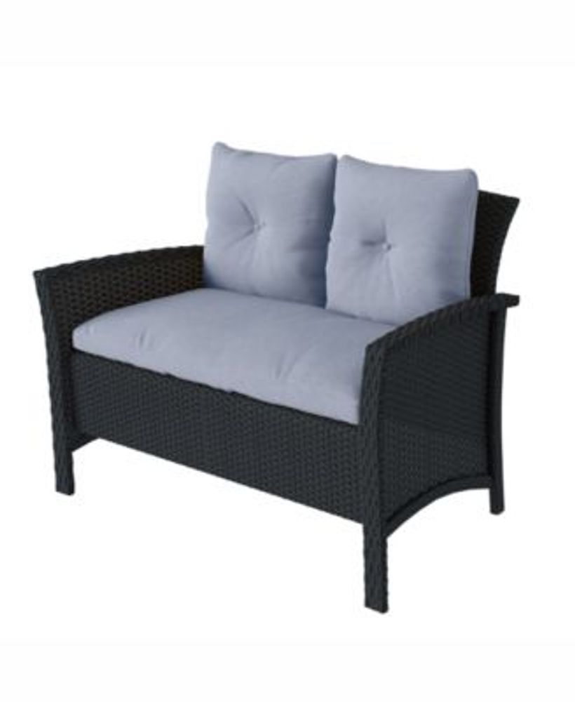Distribution Cascade 4 Piece Resin Rattan Wicker Patio Set with Cushions