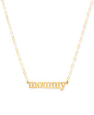 Mommy 18" Pendant Necklace in 10k Gold