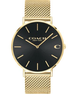 Men's Charles Gold-Tone Mesh Bracelet Watch 36mm