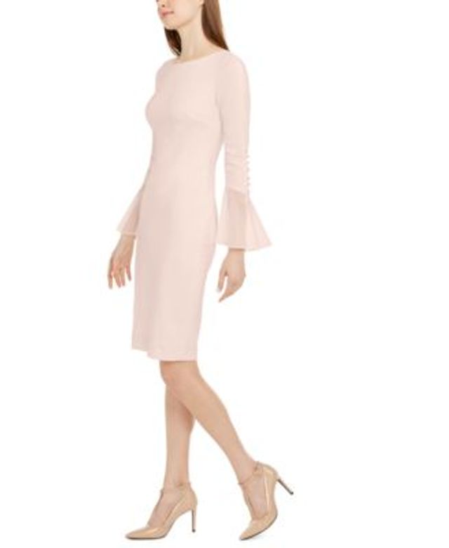 Calvin Klein Chiffon-Bell-Sleeve Sheath Dress | Connecticut Post Mall