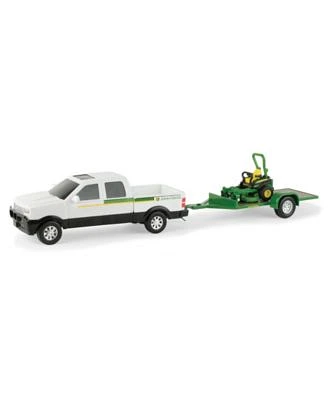 TOMY John Deere 1/32 Scale Dealer Truck with Trailer and Z Trak Mower