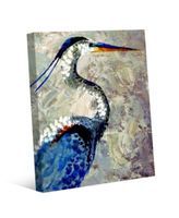 Crane with Blue Feathers 36" x 24" Canvas Wall Art Print