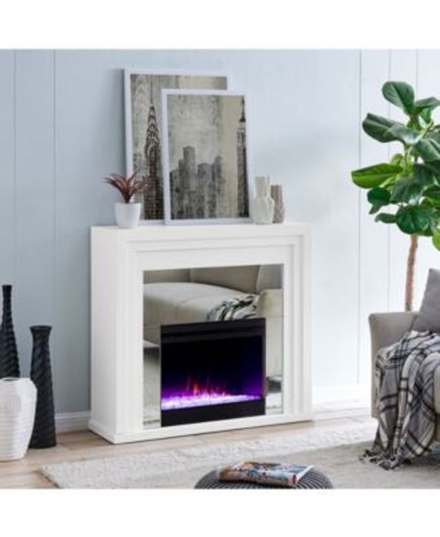 Southern Enterprises Audrey Faux Stone Mirrored Color Changing Electric  Fireplace | Fairlane Town Center