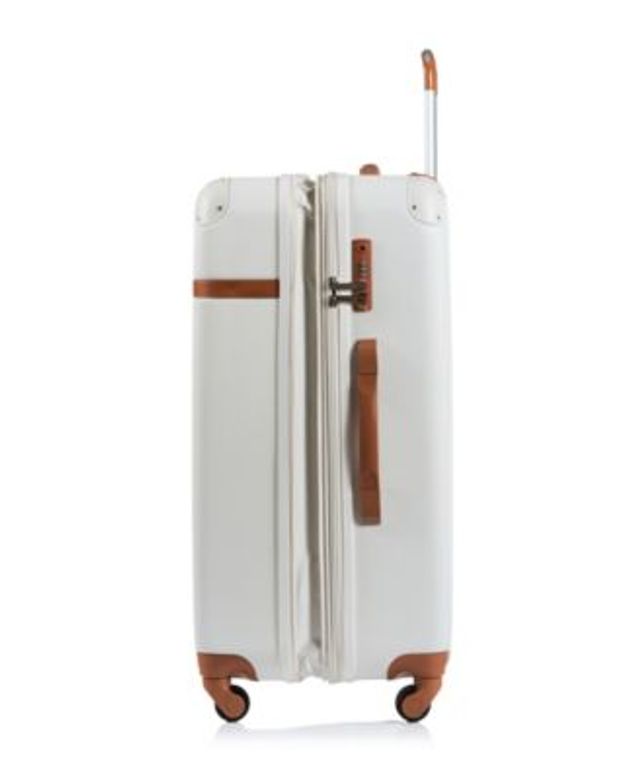 19V69 Italia Vintage 3 Piece Expandable Hard Spinner Luggage Set White