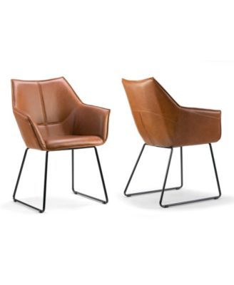 Set of 2 Amna Arm Chair with Metal Legs