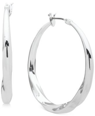 Medium Twist Hoop Earrings, 1.5"