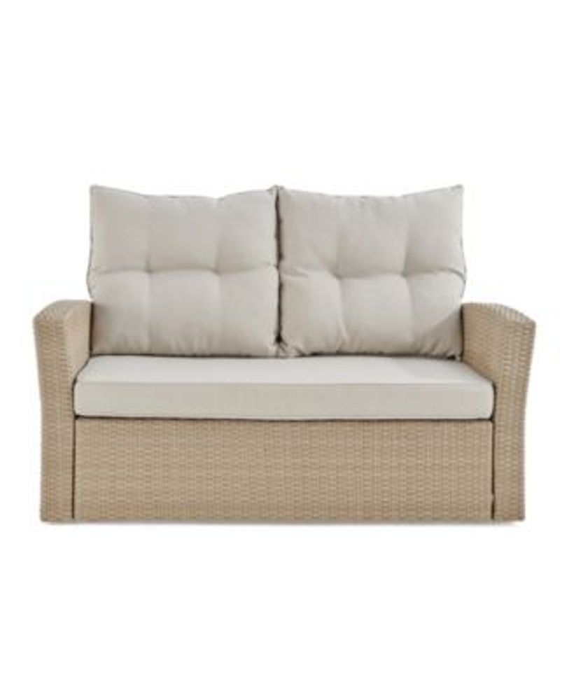 Canaan All-Weather Wicker Outdoor Seat Love Seat with Cushions