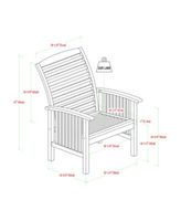4-Piece Acacia Wood Outdoor Patio Conversation Set with Cushions - Dark Brown