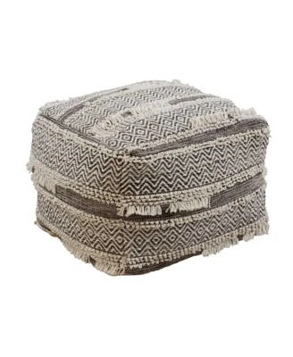 Textured Handwoven Floor Pouf