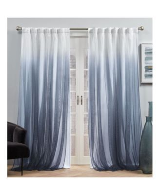 Curtains Crescendo Lined Blackout Hidden Tab Top Curtain Panel Pair, 54" x 96", Set of 2