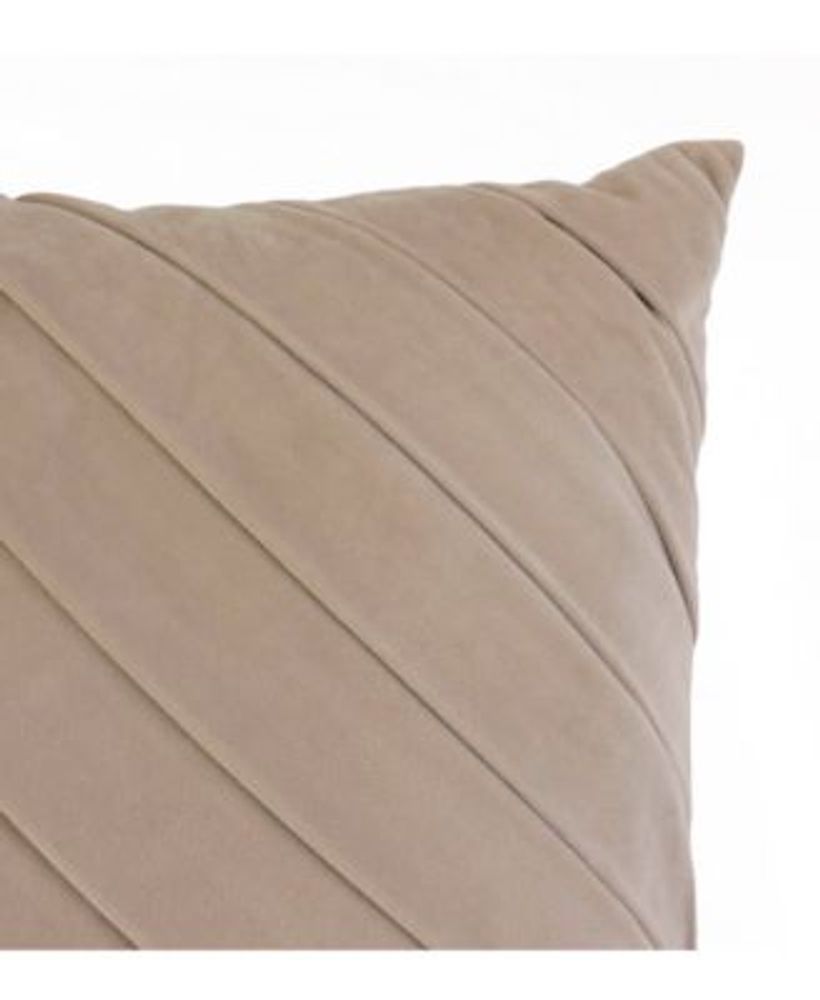 20X20 James Pleated Velvet Pillow in Cobblestone