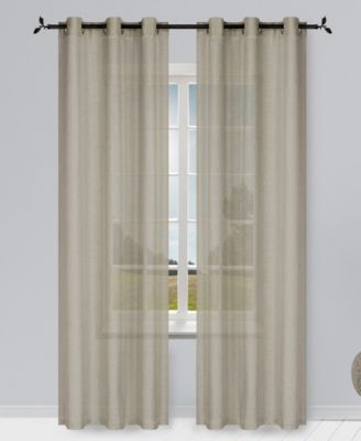 Solid Semi-Sheer 76" x 96" Grommet Curtain Panel, Set of 2