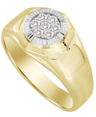 Men's Diamond (1/4 c t. t.w.) Ring in 10K Yellow and White Gol