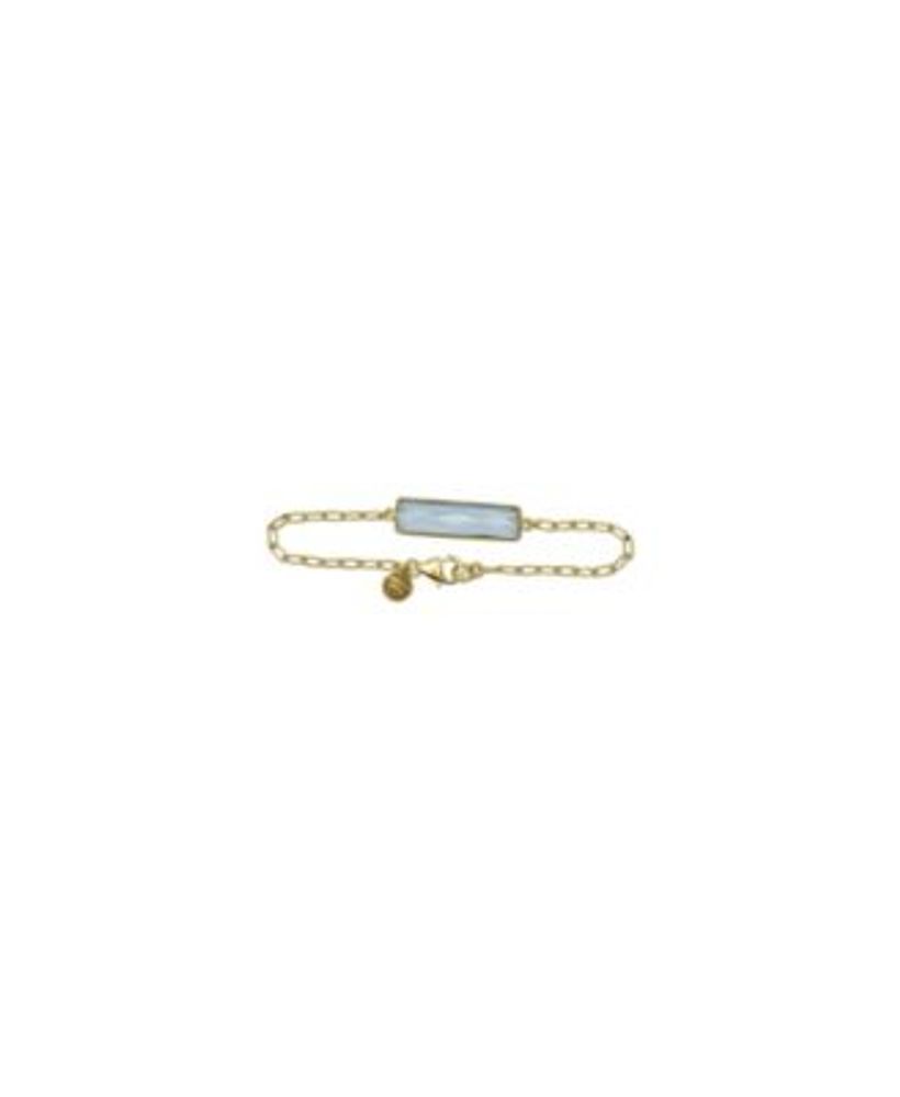 Bezel Set Topaz Bar Bracelet with 14K Gold Fill Chain