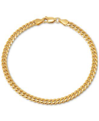 Curb Link Chain Bracelet 18k Gold-Plated Sterling Silver, Created for Macy's (Also Serling Silver)