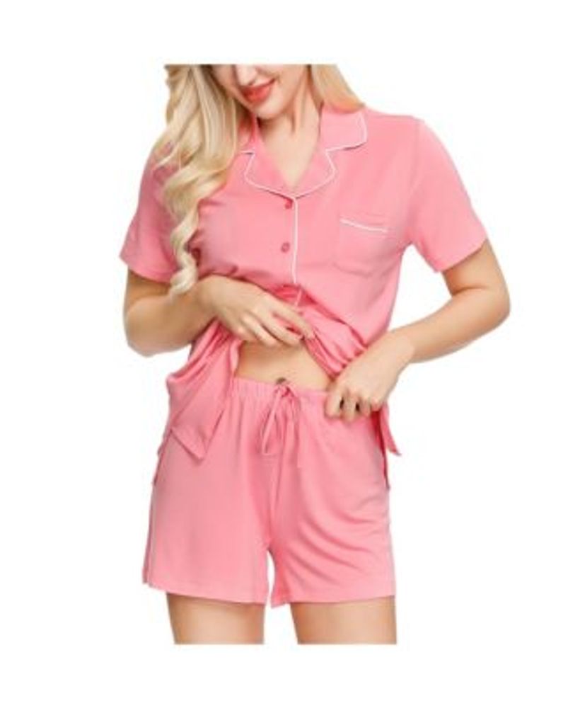 Women's Notch Pajama Top and Short Set