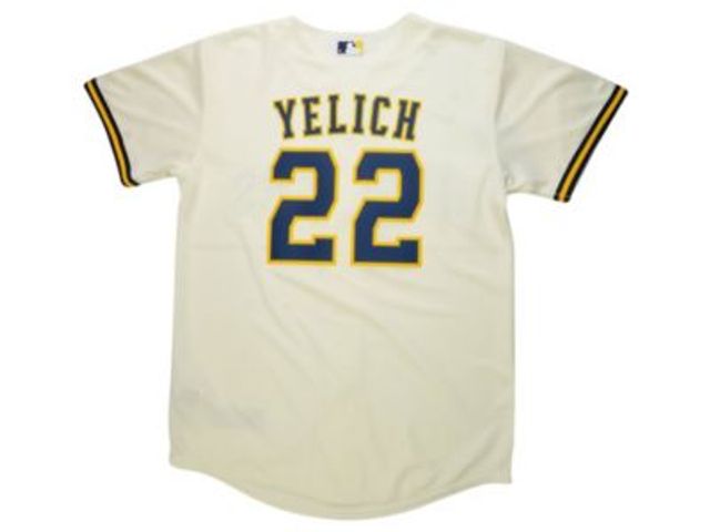 Milwaukee Brewers Nike Official Replica Home Jersey - Mens with Yelich 22  printing