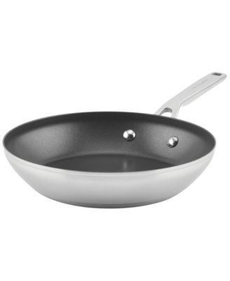 Brushed Stainless Steel Nonstick 9" Fry Pan