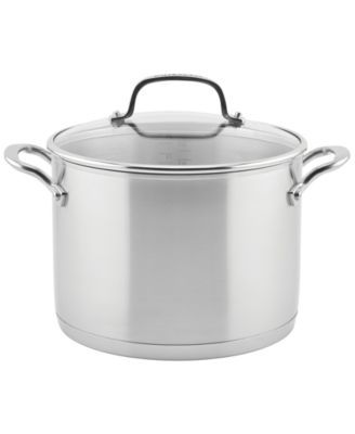 Brushed Stainless Steel 8-Qt. Stockpot with Lid