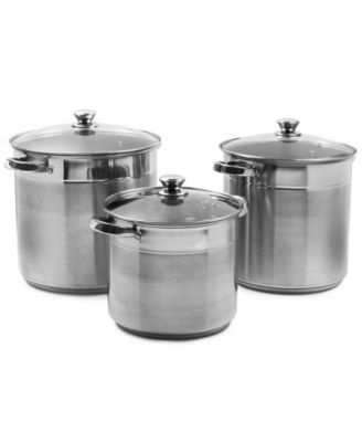 3-Pc. Stainless Steel Stock Pots with Lids