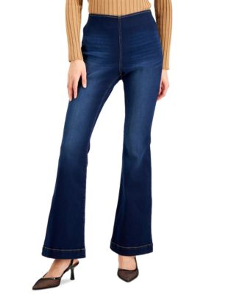 Women's High Rise Pull-On Flare Jeans, Created for Macy's