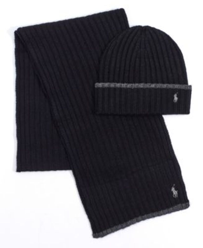 Polo Ralph Lauren Men's Classic Ribbed Hat and Scarf Set | Connecticut Post  Mall