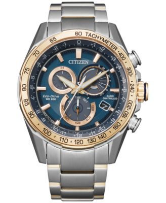 Eco-Drive Men's Chronograph PCAT Two-Tone Stainless Steel Bracelet Watch 43mm