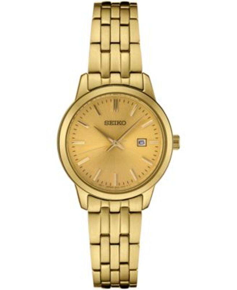 Seiko Women's Essential Gold-Tone Stainless Steel Bracelet Watch 30mm |  Connecticut Post Mall