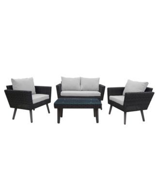 Kotka 4 Piece Outdoor Patio Sofa Seating Set with Cushions