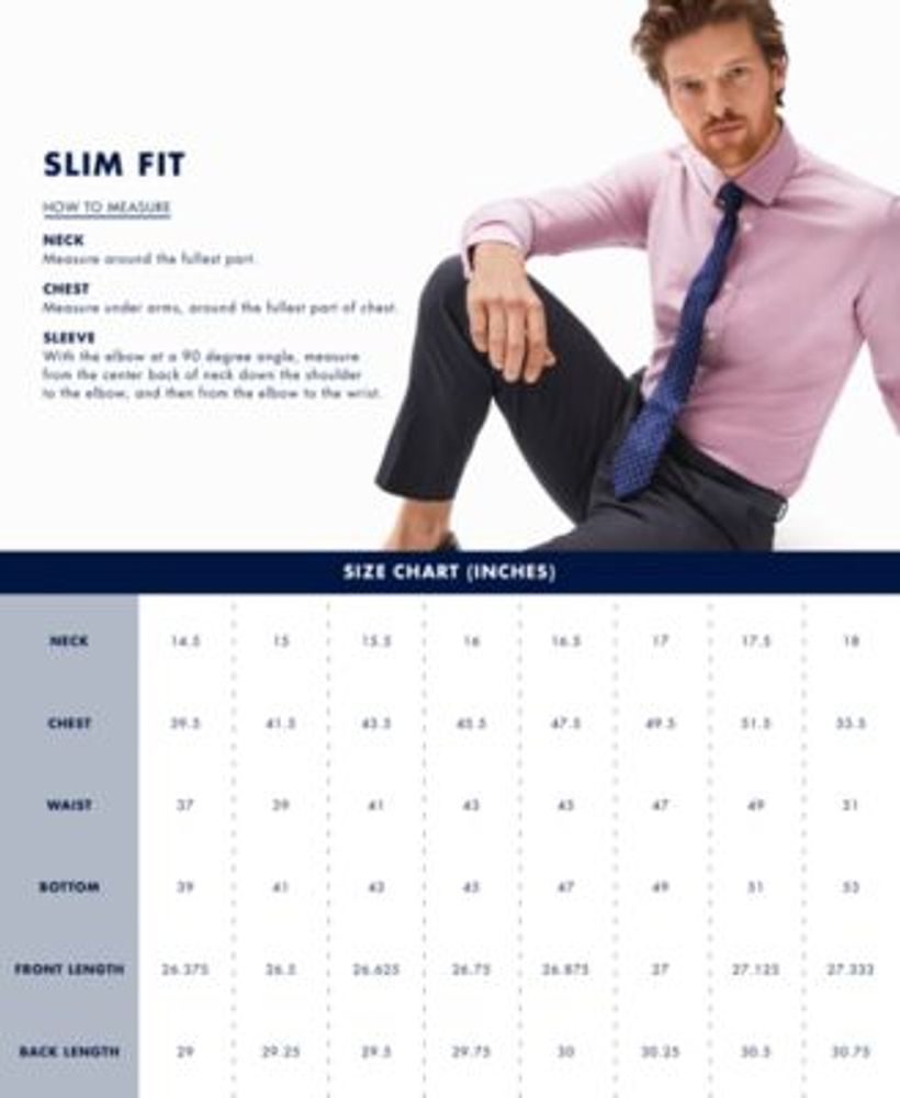 Men's Slim-Fit Performance Stretch Check Dress Shirt