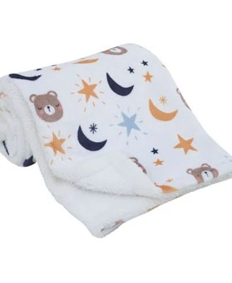 Goodnight Sleep Tight Bear, Moon and Star Super Soft Baby Blanket