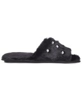 Women's Imitation Pearl Faux-Fur Slide Boxed Slippers, Created for Macy's