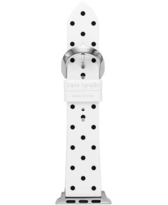 Women's White and Black Polka Dot Print Silicone 38/40mm Band for Apple Watch®