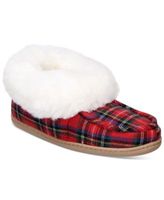 Faux-Fur-Trim Plaid Boxed Slippers, Created for Macy's