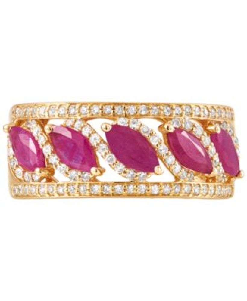 Sapphire (1-3/4 ct. t.w.) & Diamond (1/3 ct. t.w.) Ring in 14k Gold (Also in Ruby)