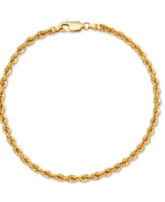 Rope Link Chain Bracelet in 14k Gold