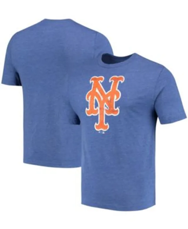 Men's Fanatics Branded Heathered Gray New York Mets Weathered Official Logo Tri-Blend T-Shirt