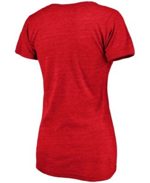 Women's Colosseum Red/Heathered Gray Louisville Cardinals There You Are  V-Neck T-Shirt