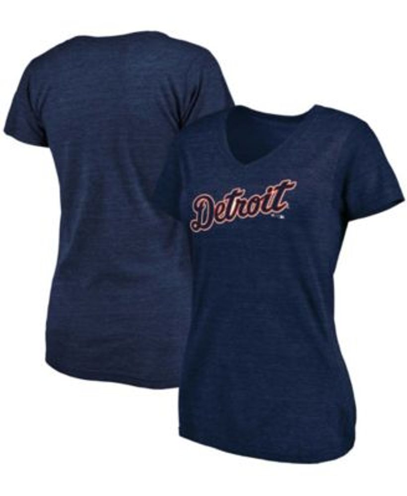 Men's Fanatics Branded Navy Detroit Tigers Weathered Official Logo  Tri-Blend T-Shirt 