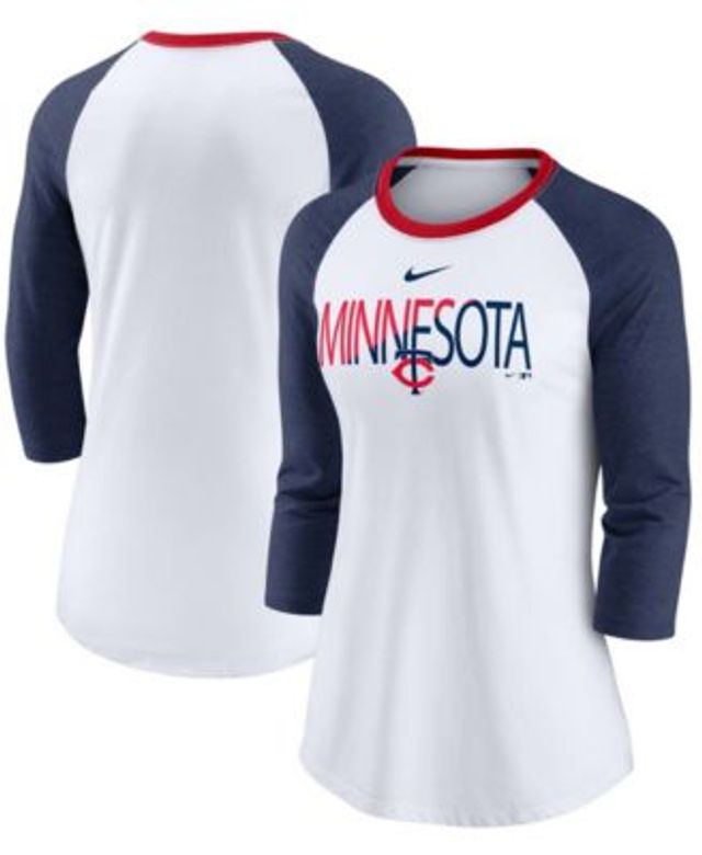 Women's Nike Red/Navy Minnesota Twins Next Up Tri-Blend Raglan 3/4-Sleeve  T-Shirt, Size: Large - Yahoo Shopping