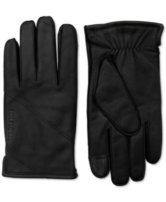 Men's Diagonal Stripe Leather Gloves