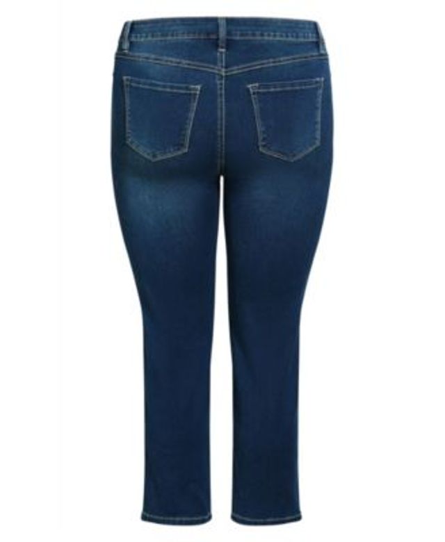 MET 7\/8 Jeans blau Washed-Optik Mode Jeans 7/8 Jeans 