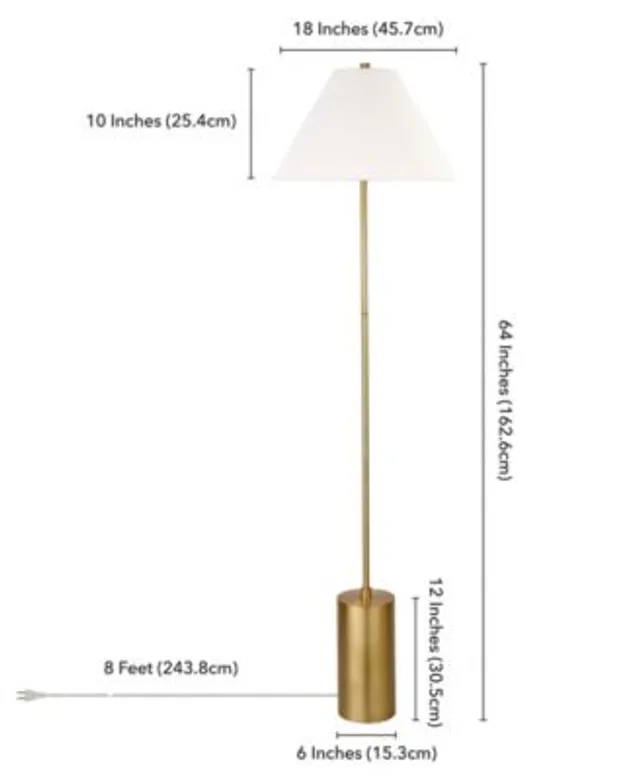 Hudson & Canal Moby Swing Arm Floor Lamp with Drum Shade - Gold