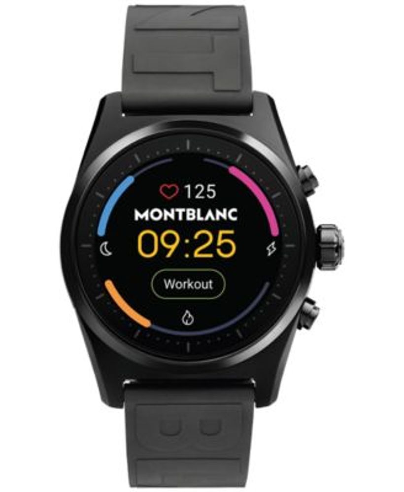 Men's Summit Lite Black Rubber Strap Smart Watch 43mm