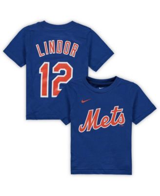 Men's Nike Francisco Lindor Orange New York Mets Name