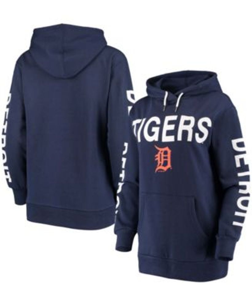 G-III 4Her by Carl Banks Women's Navy Detroit Tigers Extra Inning  Colorblock Pullover Hoodie