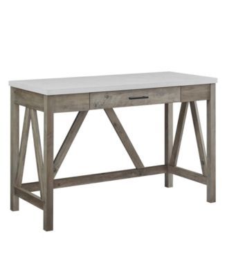 46" A Frame Modern Farmhouse Wood Computer Desk with Drawer